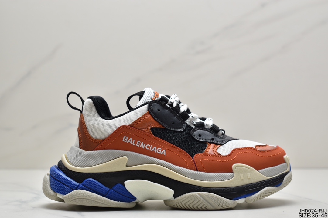 200 Balenciaga Triple-S Sneaker 时装复古厚底姥爷鞋656686 W06G0 1001