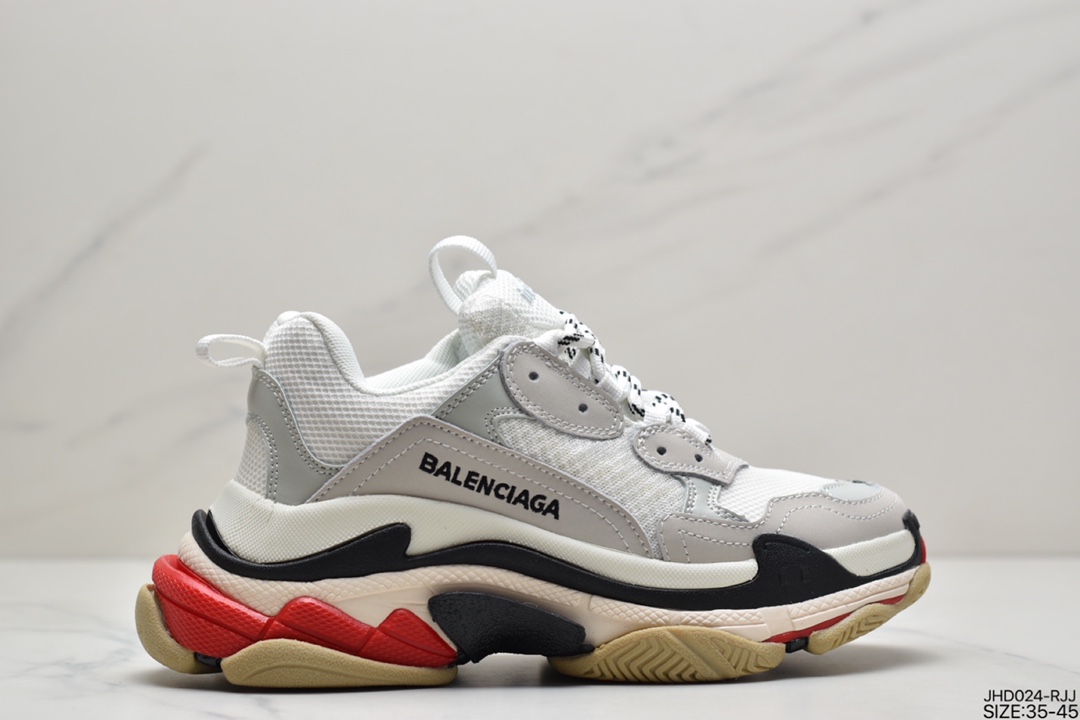 200 Balenciaga Triple-S Sneaker 时装复古厚底姥爷鞋656686 W06G0 1001