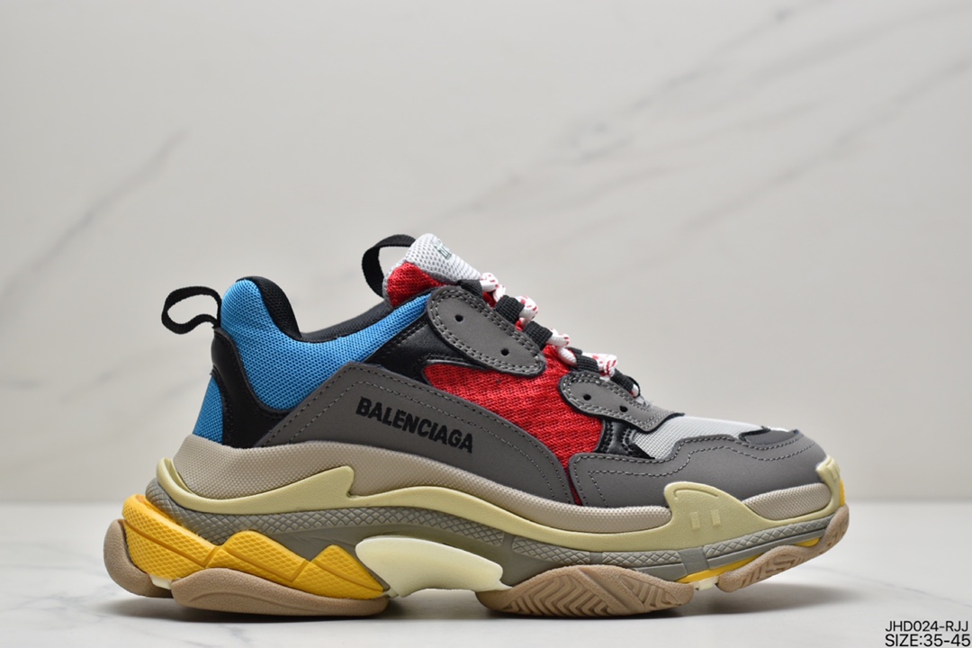 200 Balenciaga Triple-S Sneaker 时装复古厚底姥爷鞋656686 W06G0 1001