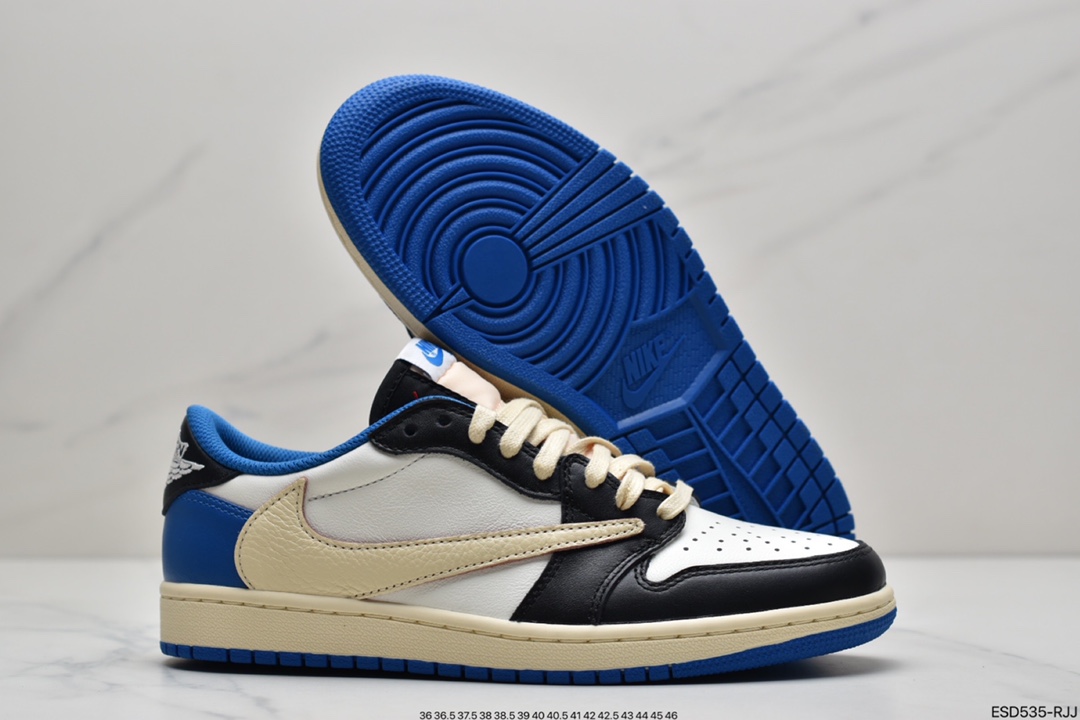 420 Travis Scott x Fragment x Air Jordan 1 Low“Military Blue” 低帮 DM7866-140