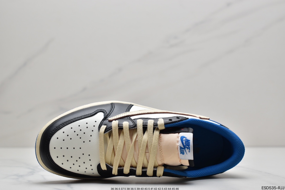 420 Travis Scott x Fragment x Air Jordan 1 Low“Military Blue” 低帮 DM7866-140