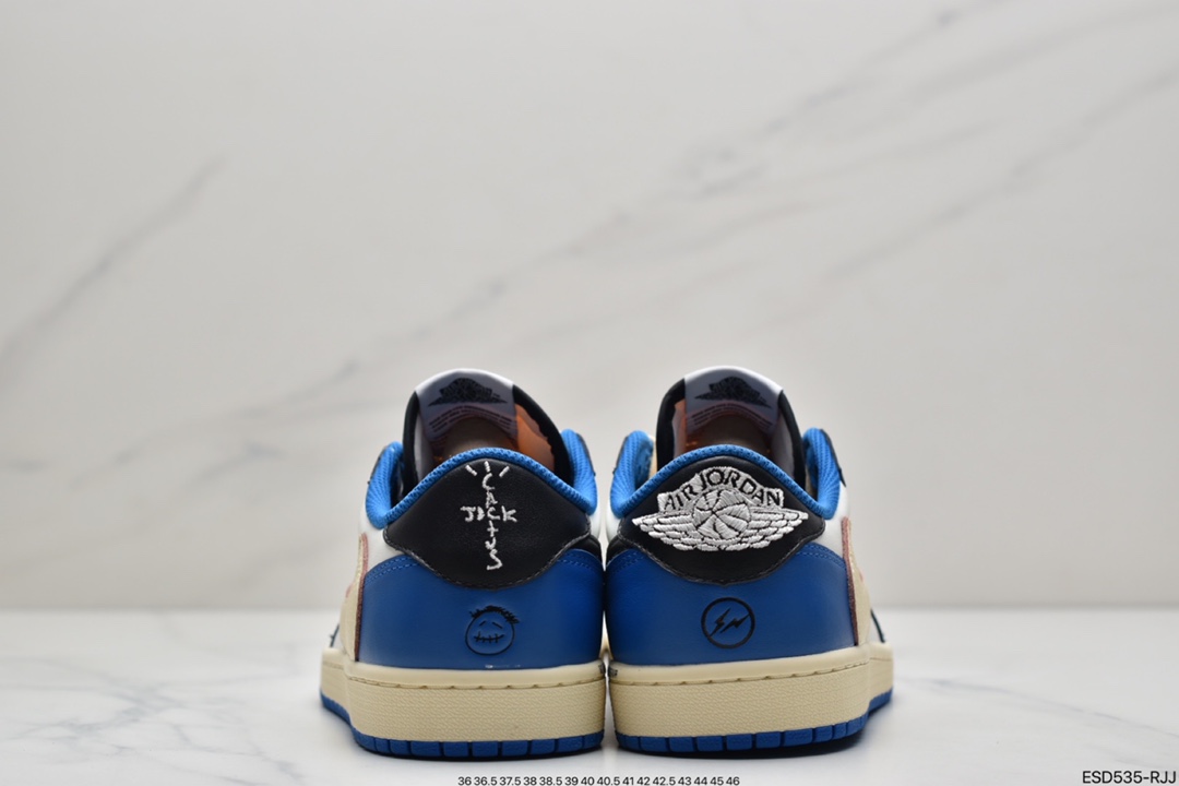 420 Travis Scott x Fragment x Air Jordan 1 Low“Military Blue” 低帮 DM7866-140
