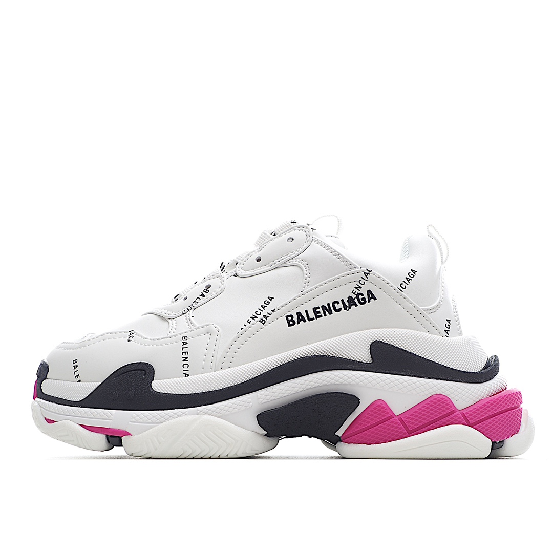 J5 公司级原盒Balenciaga  Triple S 巴黎世家老爹鞋 1.0八层底 突破不可能 首发原底八层组合巴黎世家 不做任何对比 眼见为实 组合细节最接近原版原底八层组合 首家实现原档电绣同步公司 字体对位不连线 TPU原模亮底 透气孔厚度均匀 完美公司玩家 艺术家 欢迎细节鉴赏配套布袋、鞋带、合格证齐全