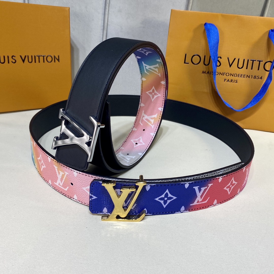 Louis Vuitton Belts Monogram Canvas Calfskin Cowhide