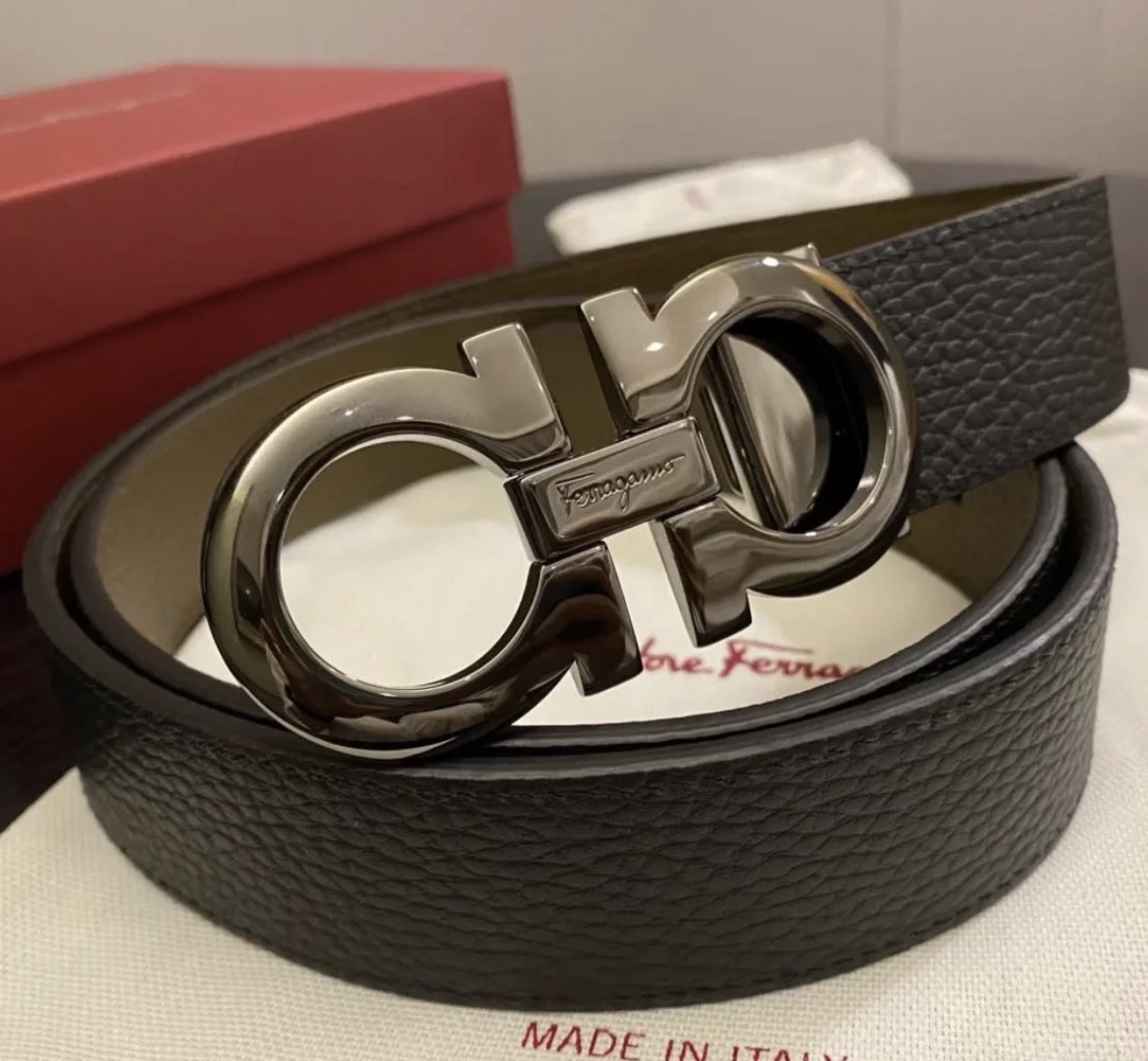 Ferragamo 国现 Ferragamo菲拉格慕 男士皮带 枪色黑棕 双面可用，可自由裁剪 尺码更合身，附件