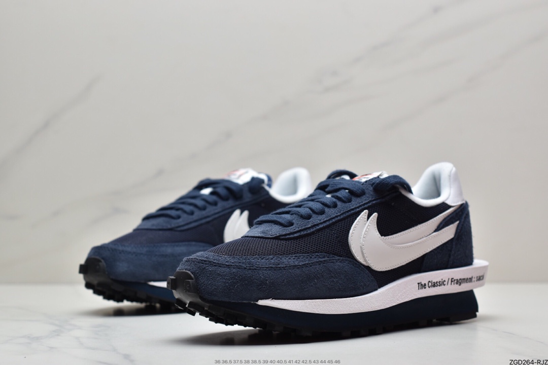 290 Fragment design x Sacai x NIKE LDV Waffle Daybreak 藤原浩闪电三方联名深蓝 DH2684-400