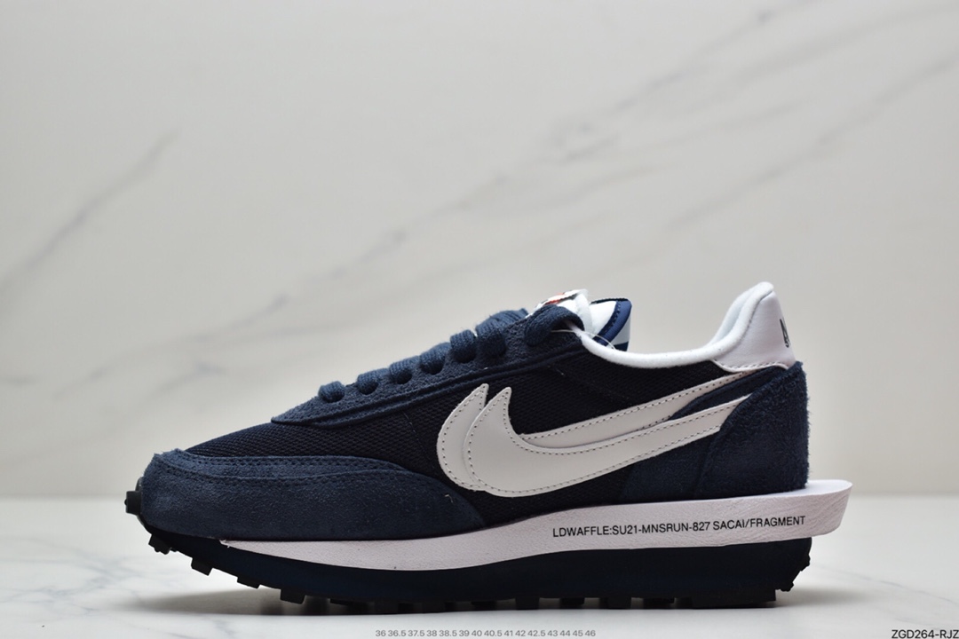 290 Fragment design x Sacai x NIKE LDV Waffle Daybreak 藤原浩闪电三方联名深蓝 DH2684-400