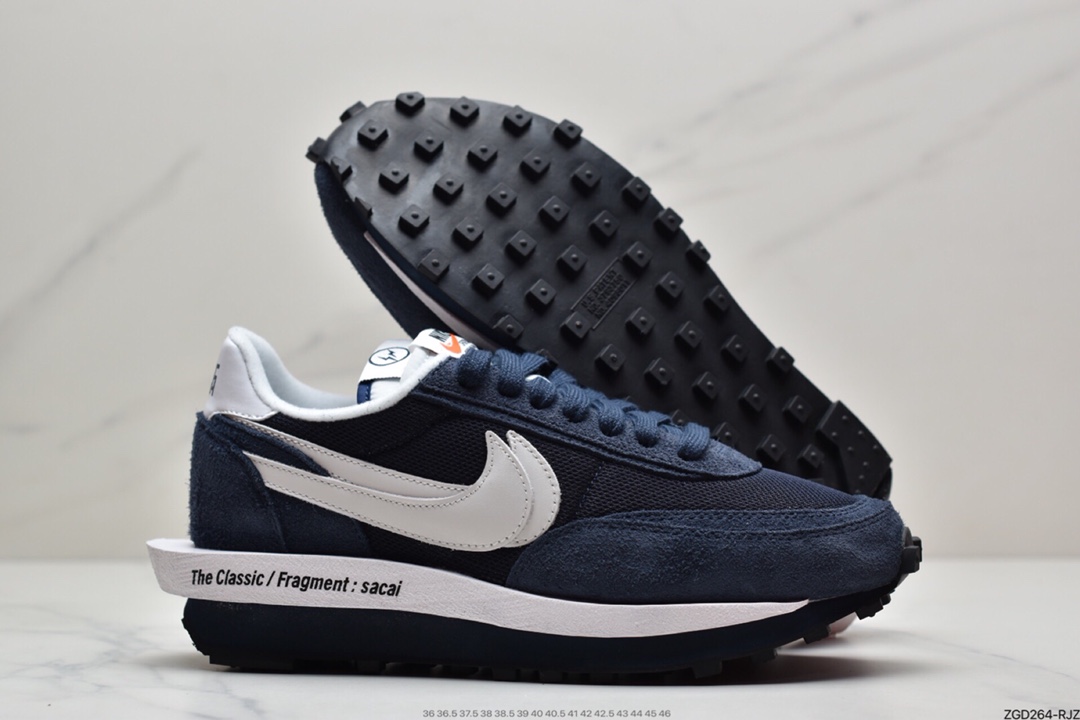 290 Fragment design x Sacai x NIKE LDV Waffle Daybreak 藤原浩闪电三方联名深蓝 DH2684-400
