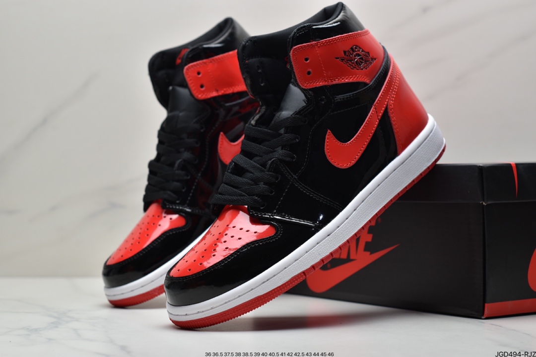 180  乔丹 AJ1 高帮 黑红漆皮 High OG “Bred Patent”555088-063
