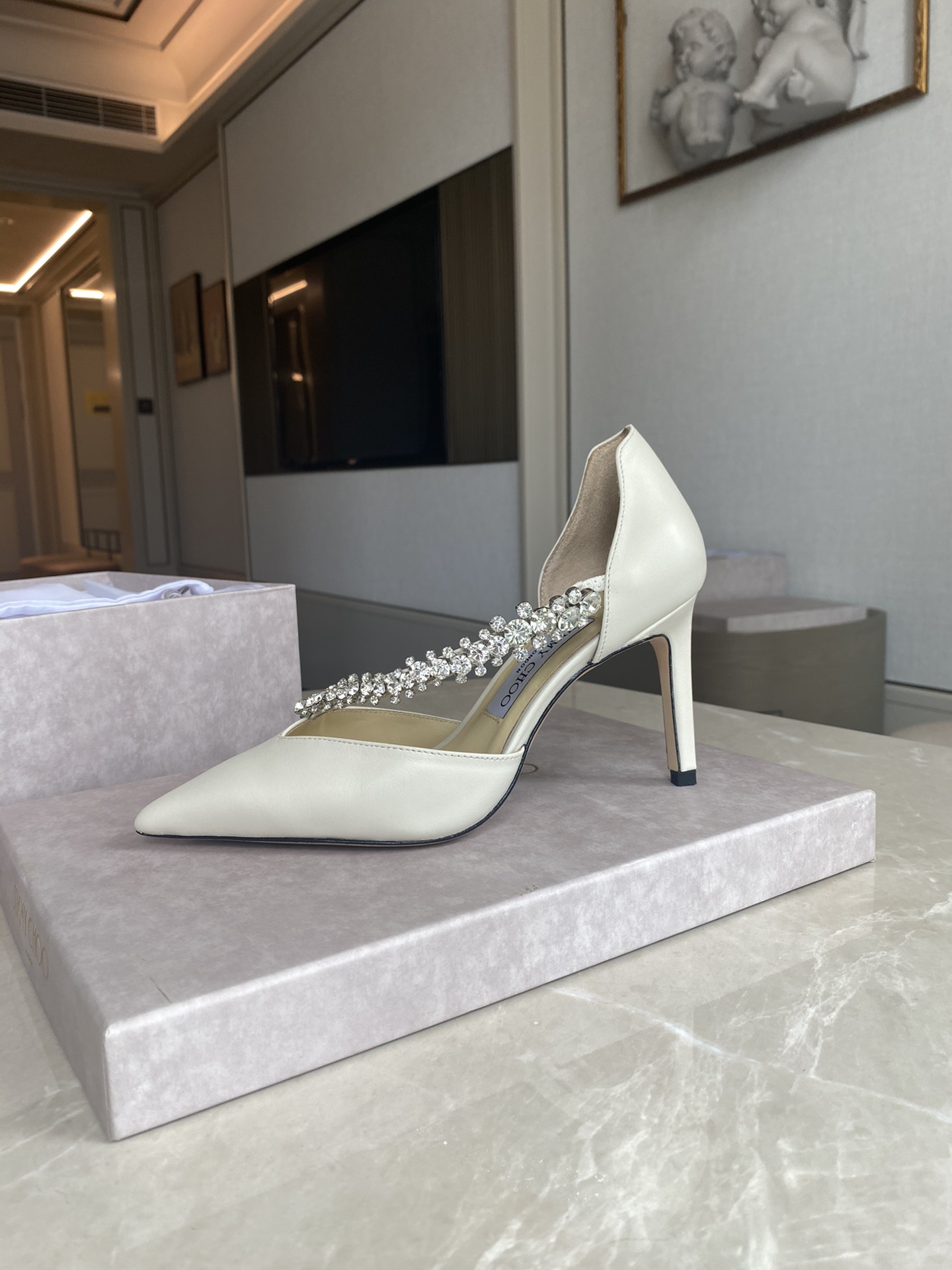 JIMMY CHOO туфли с острым носом без шнуровки, импортная овечья кожа, итальянская элегантность, туфли с острым носом без шнуровки, подошва из натуральной итальянской кожи
