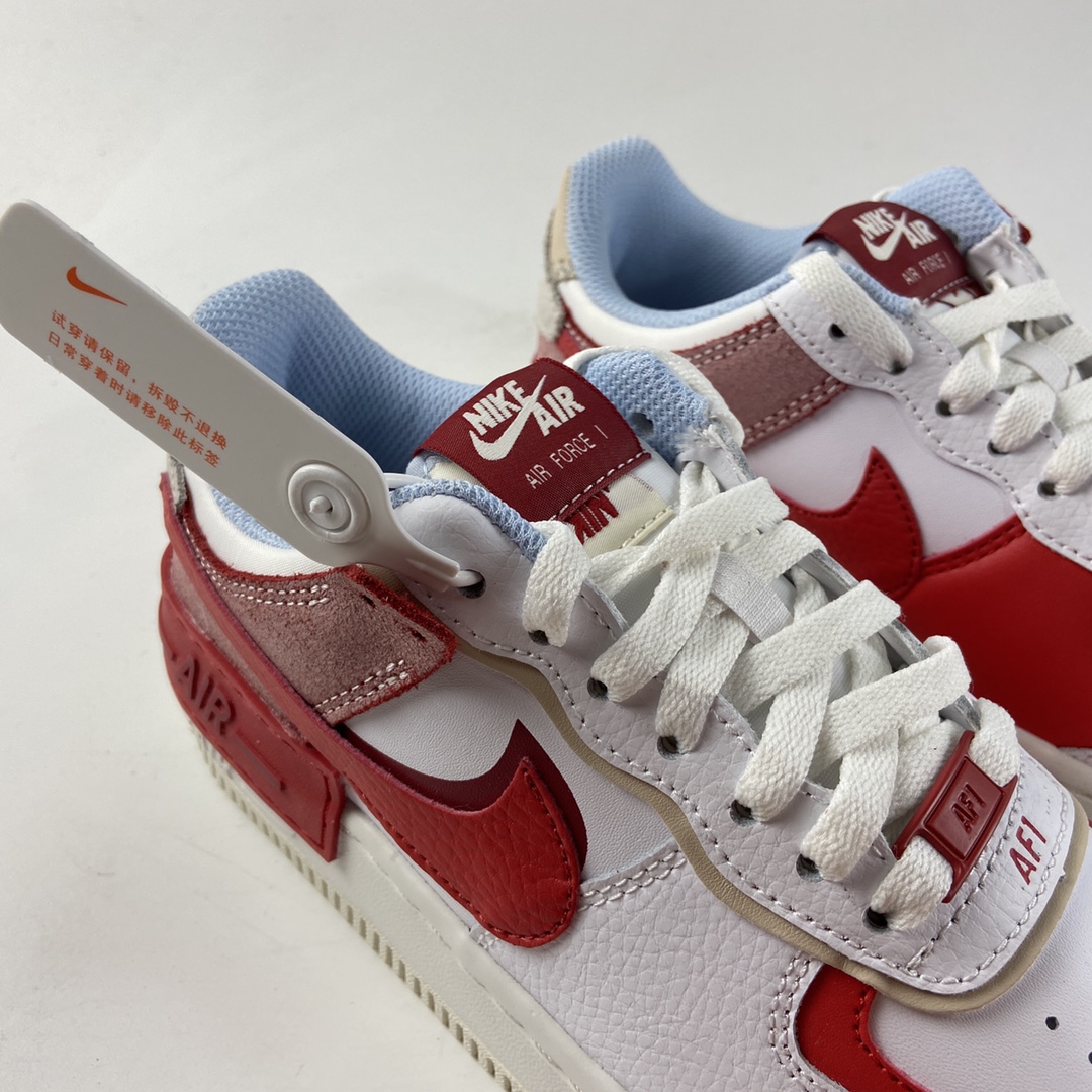 P200  NIKE Air Force 1 Shadow 轻量增高低帮百搭板鞋”拼接马卡龙”  CI0919-108