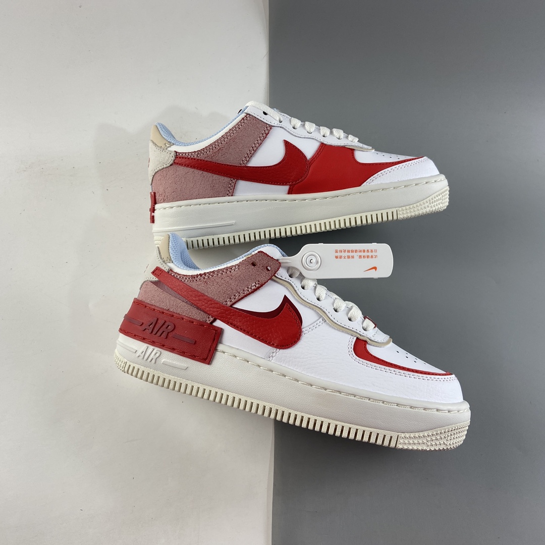 P200  NIKE Air Force 1 Shadow 轻量增高低帮百搭板鞋”拼接马卡龙”  CI0919-108