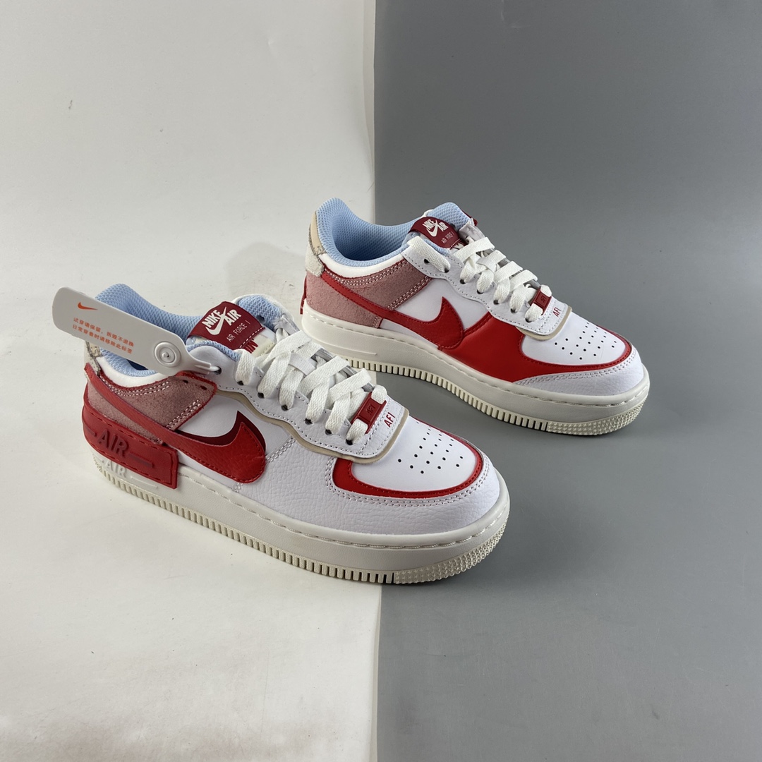 P200  NIKE Air Force 1 Shadow 轻量增高低帮百搭板鞋”拼接马卡龙”  CI0919-108