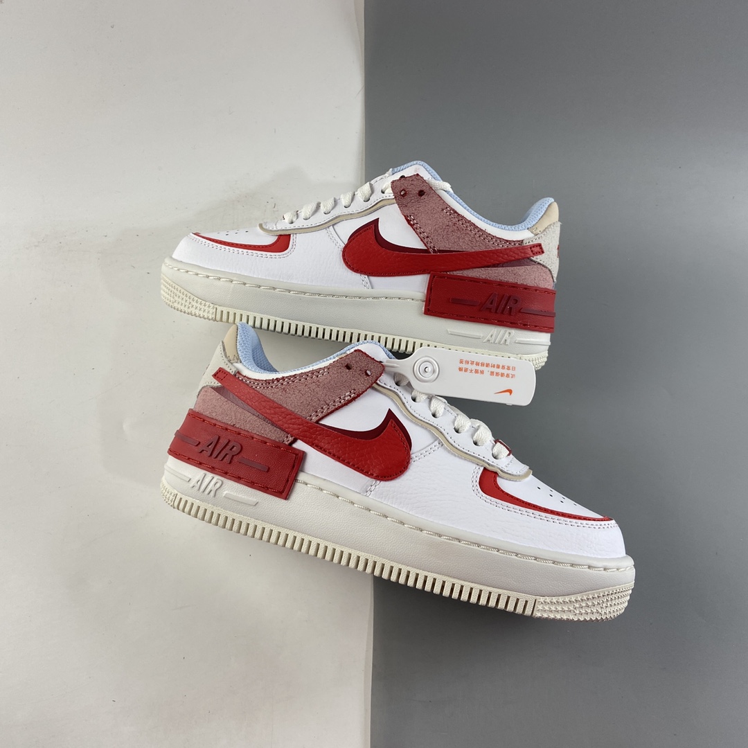 P200  NIKE Air Force 1 Shadow 轻量增高低帮百搭板鞋”拼接马卡龙”  CI0919-108