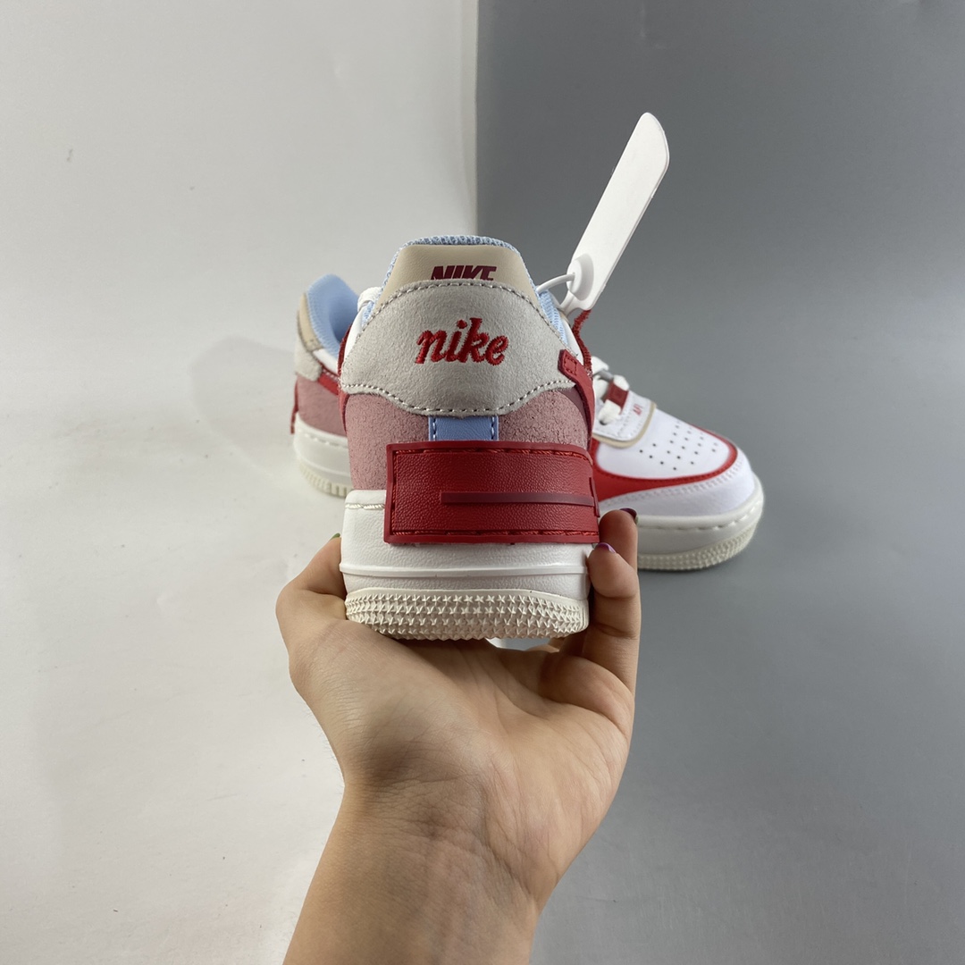 P200  NIKE Air Force 1 Shadow 轻量增高低帮百搭板鞋”拼接马卡龙”  CI0919-108