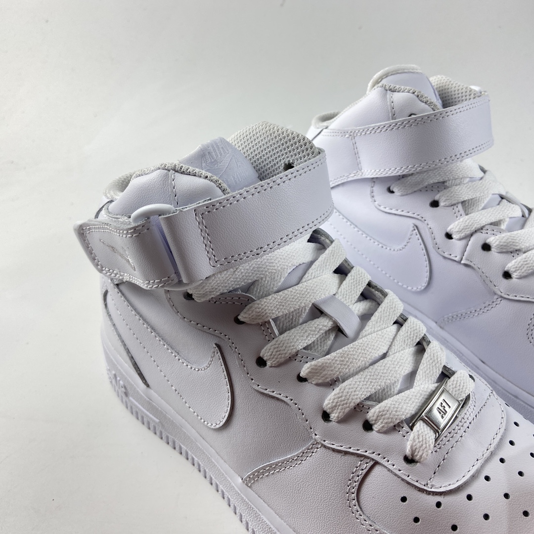P220  NIKE Air Force 1 Mid ’07 空军一号头层中帮全白休闲板鞋 315123-111