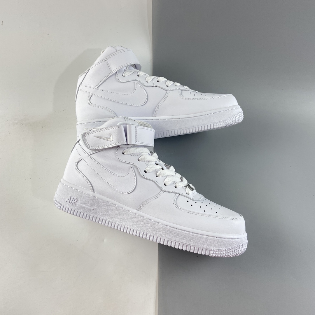 P220  NIKE Air Force 1 Mid ’07 空军一号头层中帮全白休闲板鞋 315123-111