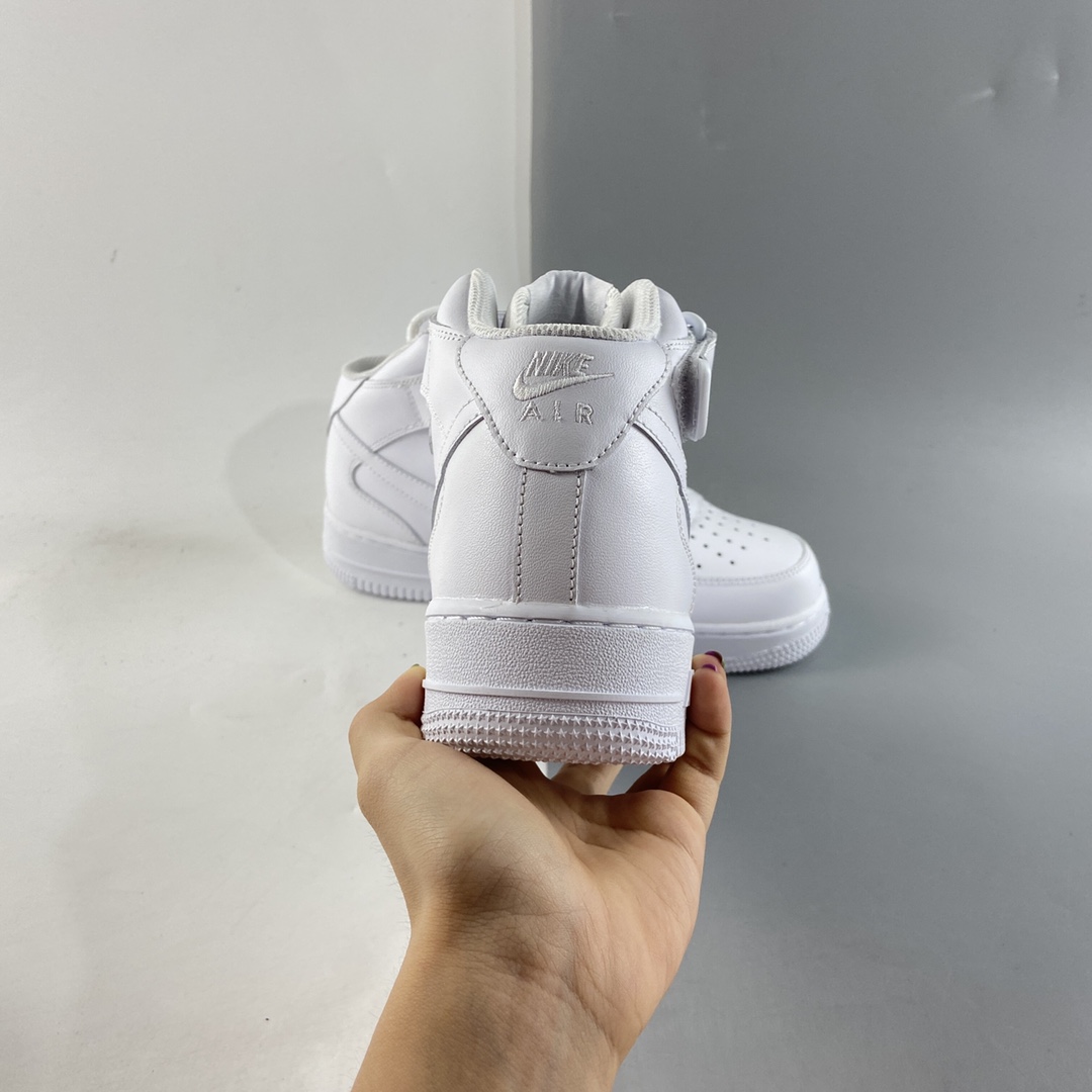 P220  NIKE Air Force 1 Mid ’07 空军一号头层中帮全白休闲板鞋 315123-111