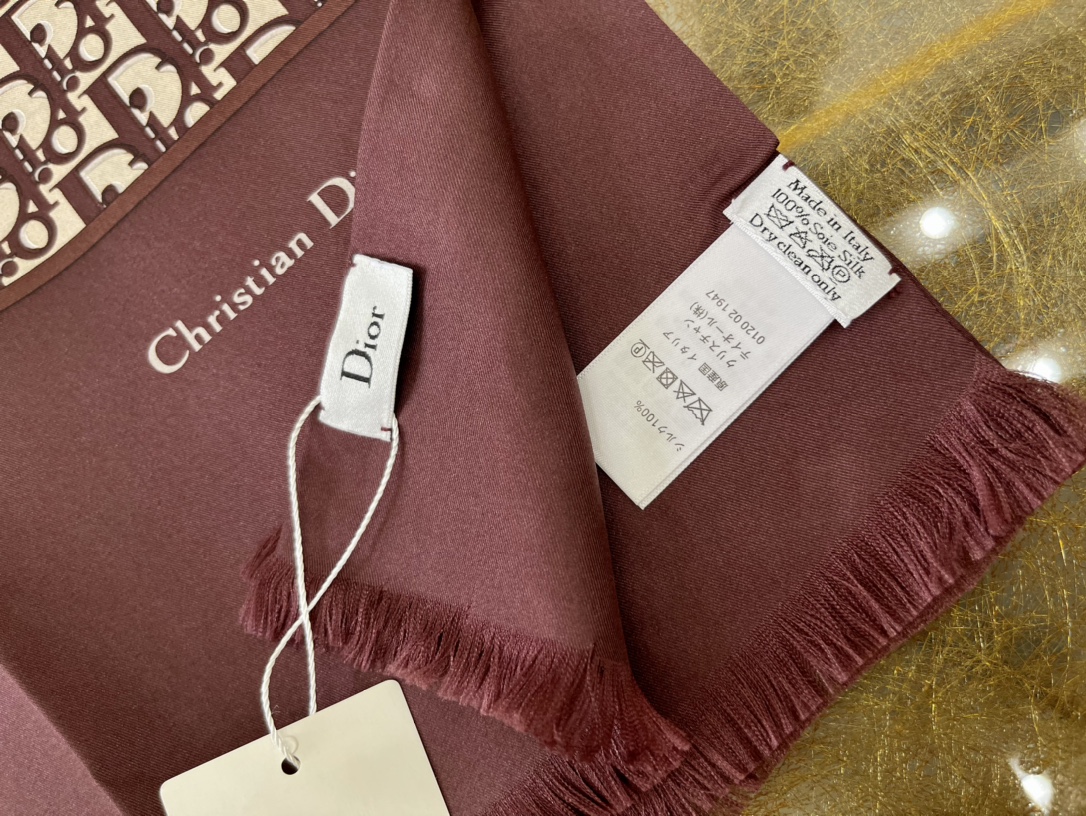 Dior迪奥100%真丝MITZAH “TOILE OBLIQUE”斜纹真丝长巾