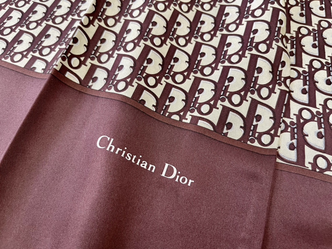 Dior迪奥100%真丝MITZAH “TOILE OBLIQUE”斜纹真丝长巾