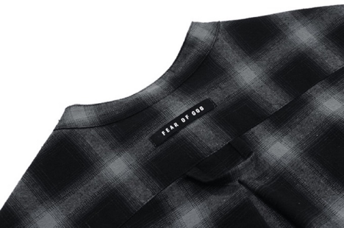 Fear of God 6th Season Half-Button Black-and-White Shirt in Custom Fabric - 图片 5