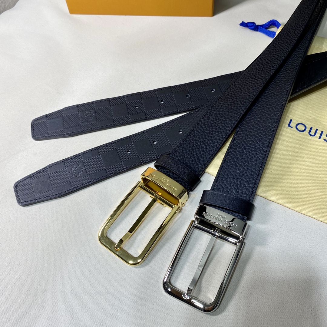 Louis Vuitton AAA+
 Belts Men Calfskin Cowhide