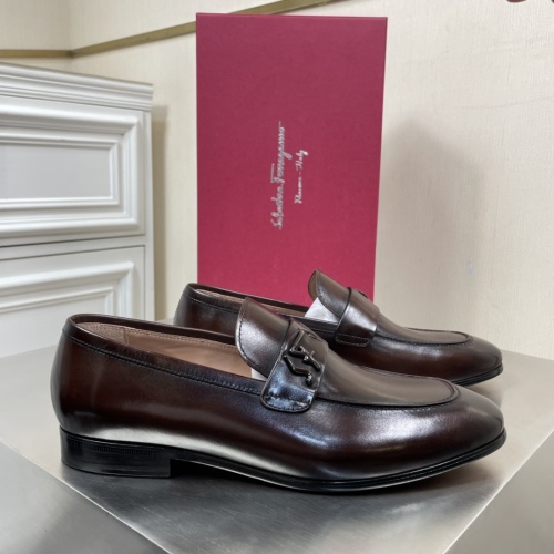 Salvatore Ferragamo Leather Loafers with SF Buckle - Business & Casual Style 1 Salvatore Ferragamo Leather Loafers with SF Buckle - Business & Casual Style