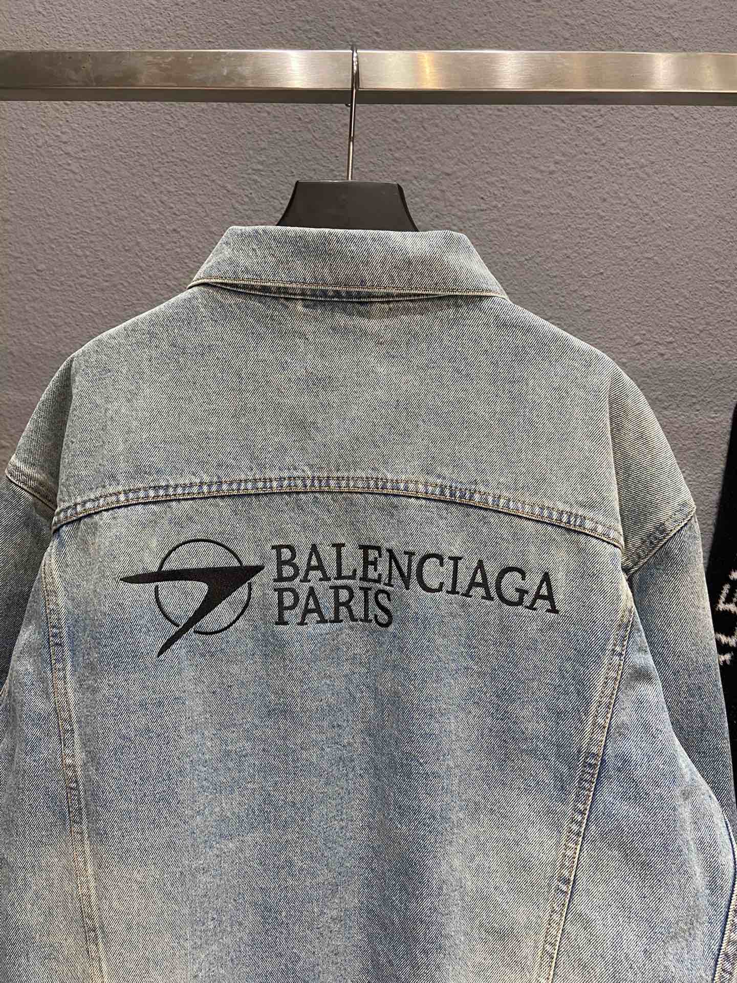 BALENCIAGA Rear Logo Denim Jacket  Cruise Fashion