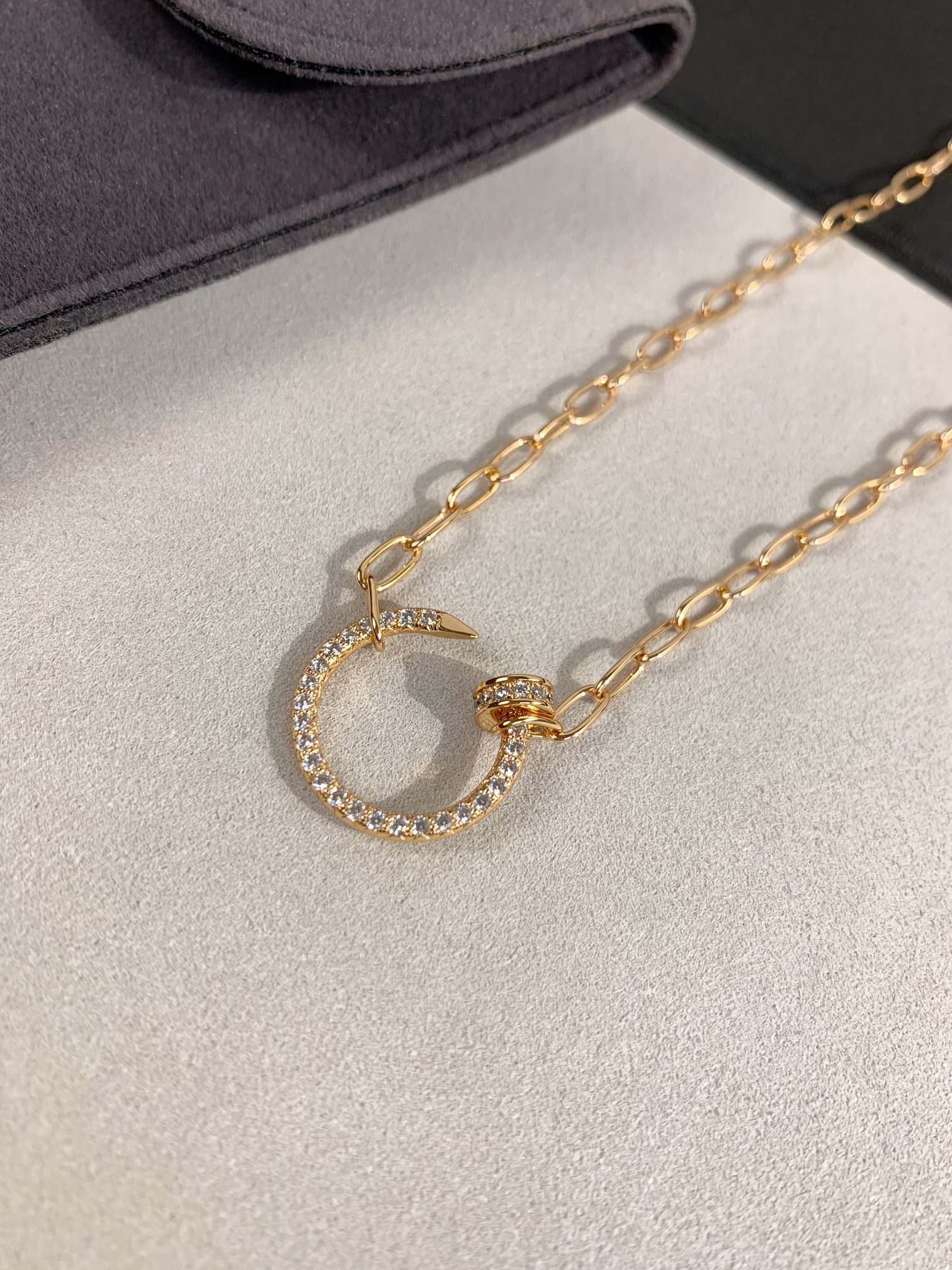 Cartier Collier à double anneau, gravure CNC de précision, chaîne italienne sur mesure - qualité supérieure