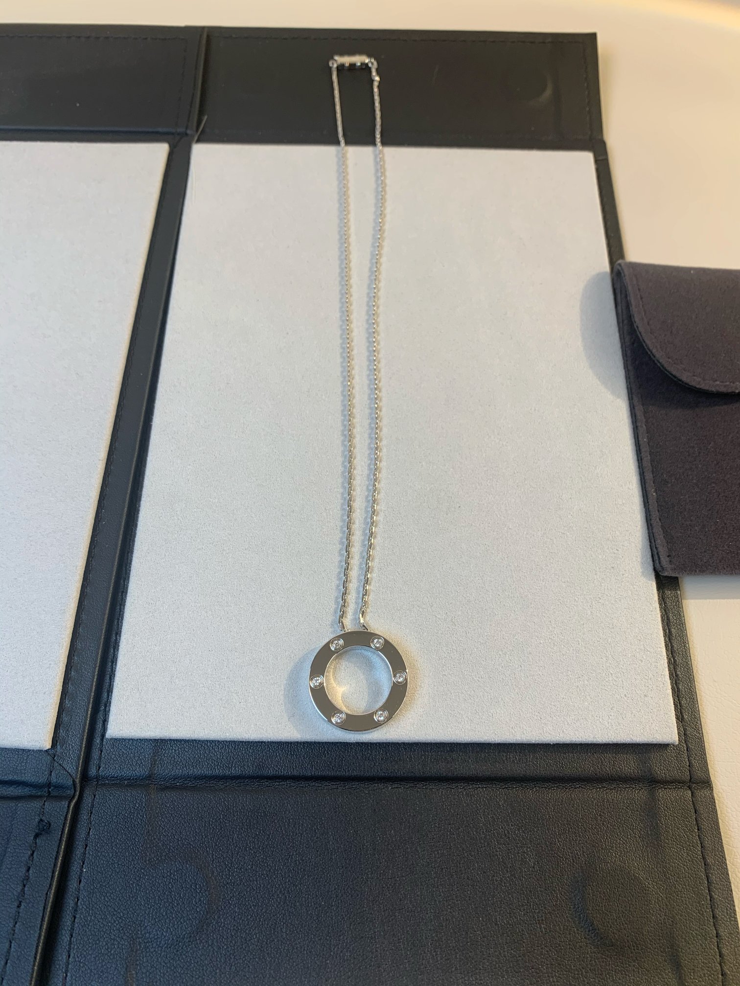 Cartier Cartier двухколцавы зашпількавы калье CNC тонкая разьба італьянскі заказны ланцужок-вышэйшая якасць