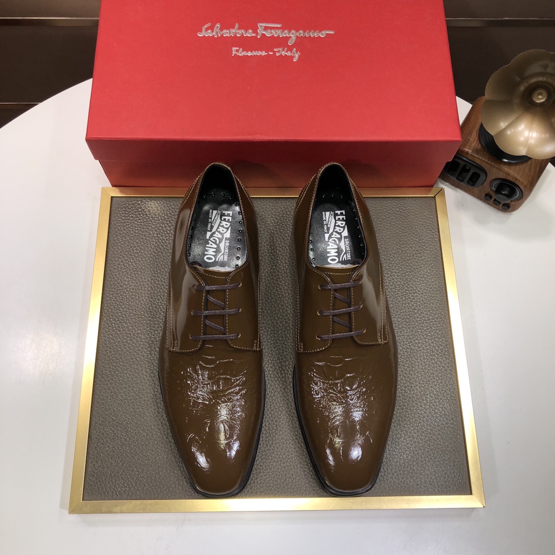 Fábrica [Ferragamo/Ferragamo] El último modelo del mostrador. Tela de piel de vaca importada original + forro…