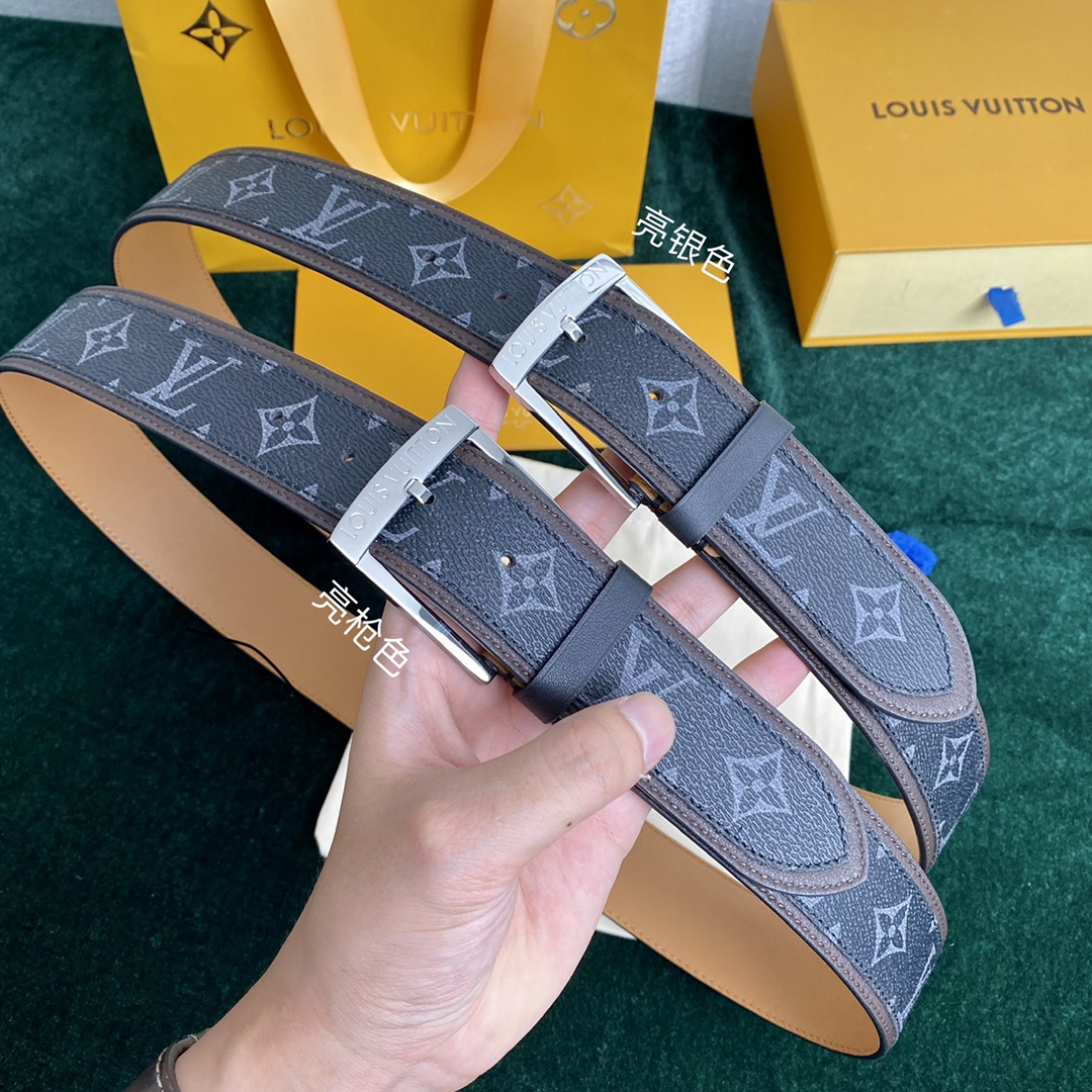 Louis Vuitton Belts Men Calfskin Canvas Cowhide