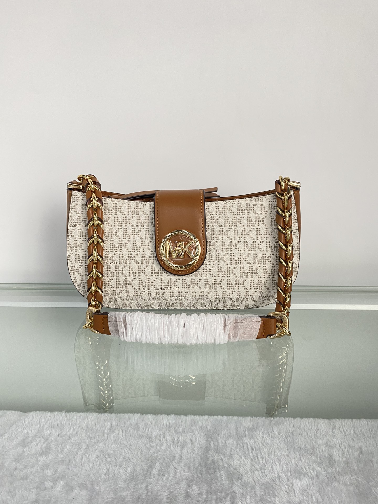 Michael Kors ～MK Carmen 超小号老花腋下包新月包迷你手提单肩包