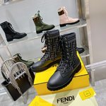 Top Quality Website
 Fendi Martin Boots Cowhide Knitting Rubber Fashion