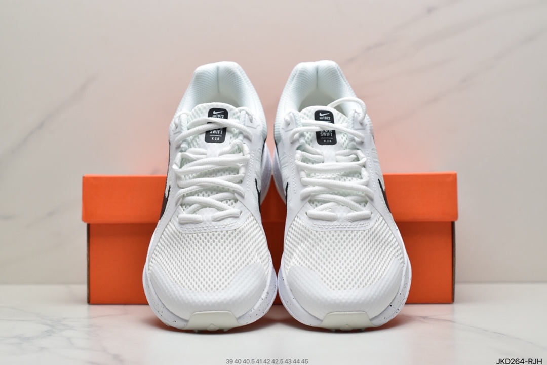 160 耐克Run Swift 2 白黑 速跑系列缓震轻量透气网面休闲运动跑步鞋DJ6008