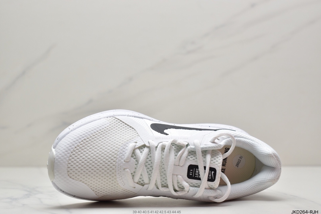 160 耐克Run Swift 2 白黑 速跑系列缓震轻量透气网面休闲运动跑步鞋DJ6008