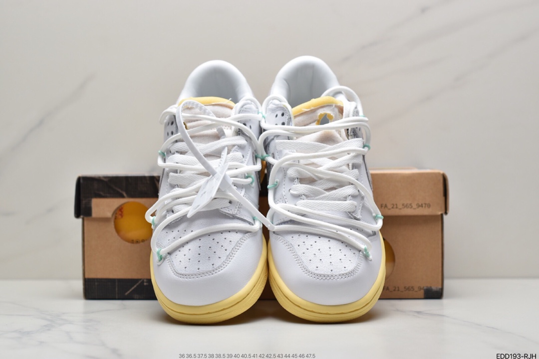 340 耐克Nike OFF-WHITE x Futura x Nike Dunk Low“21 of 50 三方联名白灰紫低帮休闲板鞋DM1602-106
