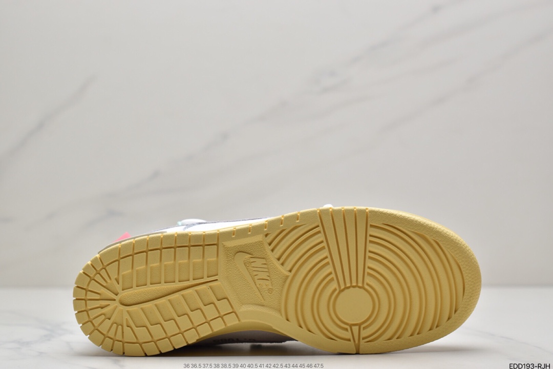 340 耐克Nike OFF-WHITE x Futura x Nike Dunk Low“21 of 50 三方联名白灰紫低帮休闲板鞋DM1602-106