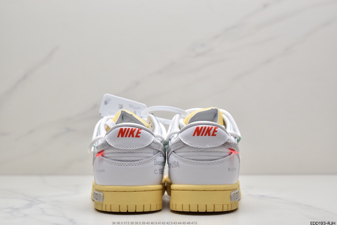 340 耐克Nike OFF-WHITE x Futura x Nike Dunk Low“21 of 50 三方联名白灰紫低帮休闲板鞋DM1602-106