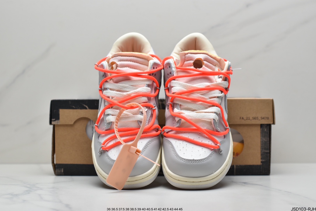 200 耐克Nike OFF-WHITE x Futura x Nike Dunk Low 三方联名白灰紫低帮休闲板鞋DM1602-106