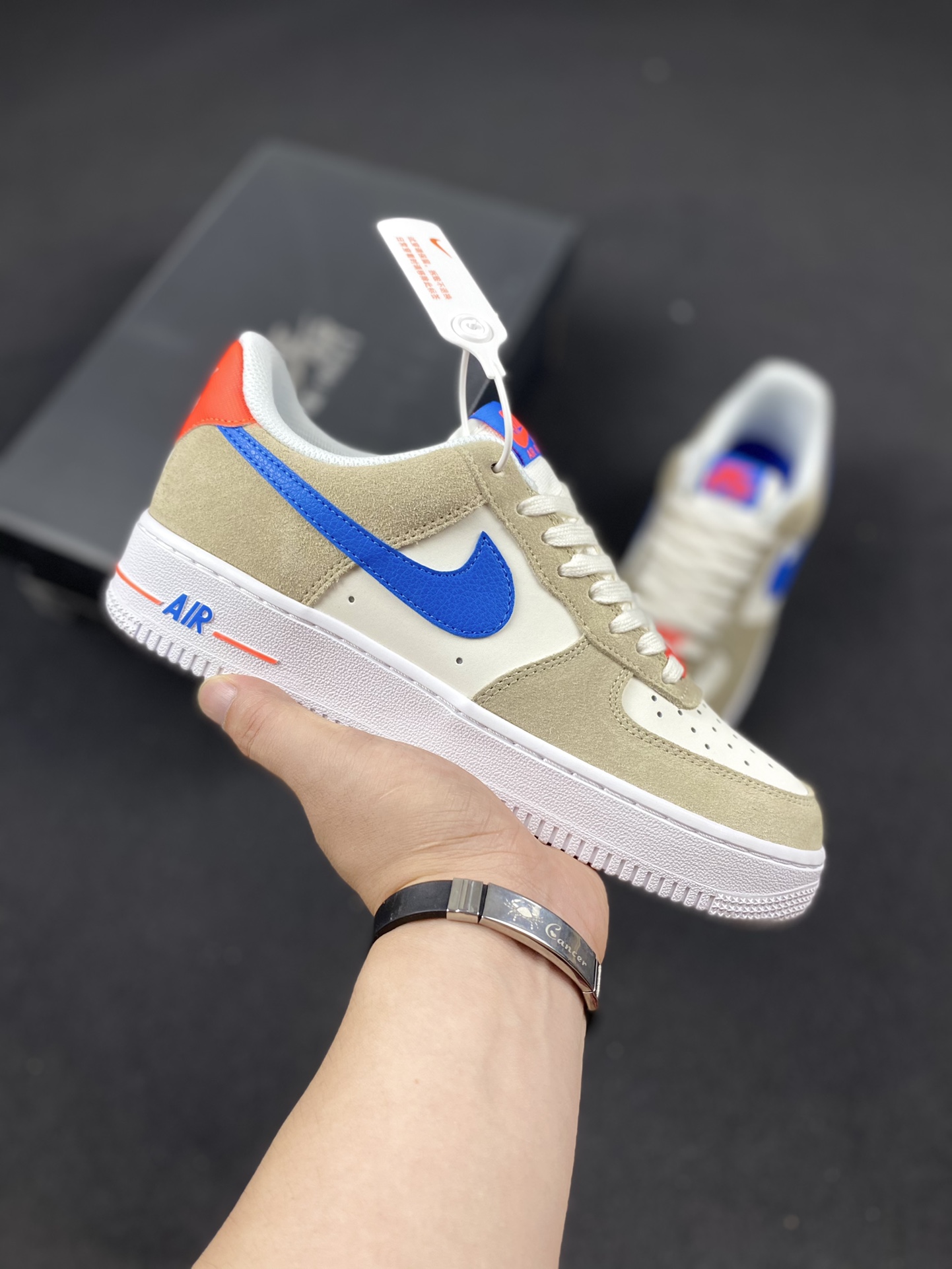 Nike Air Force 1 Shadow Khaki Blue Red Sneakers DM8314-100 2 i1631812801 4312 0