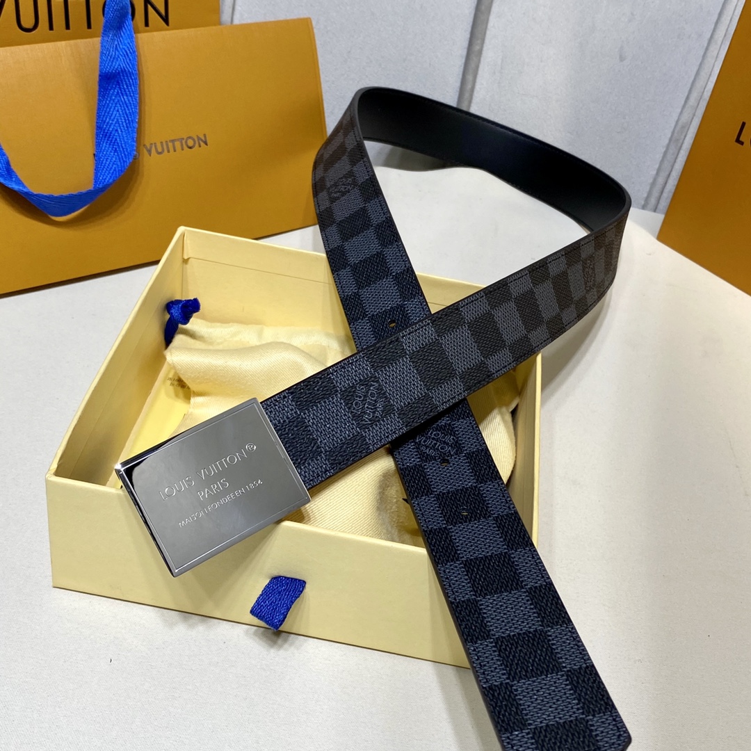 Louis Vuitton 7 Star
 Belts Black Women Calfskin Canvas Cowhide