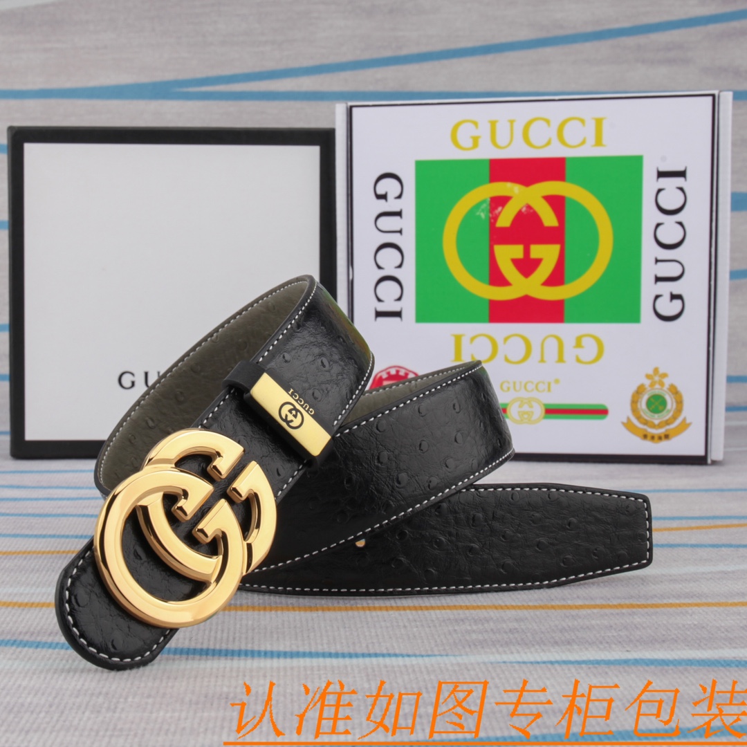腰带皮带古奇原单牛皮腰带男款皮带材质