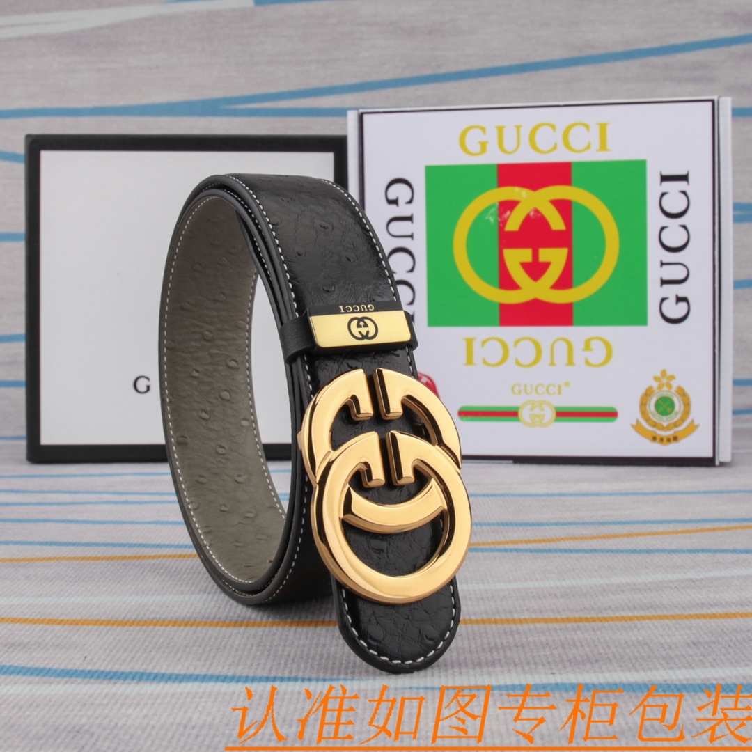 腰带皮带古奇原单牛皮腰带男款皮带材质
