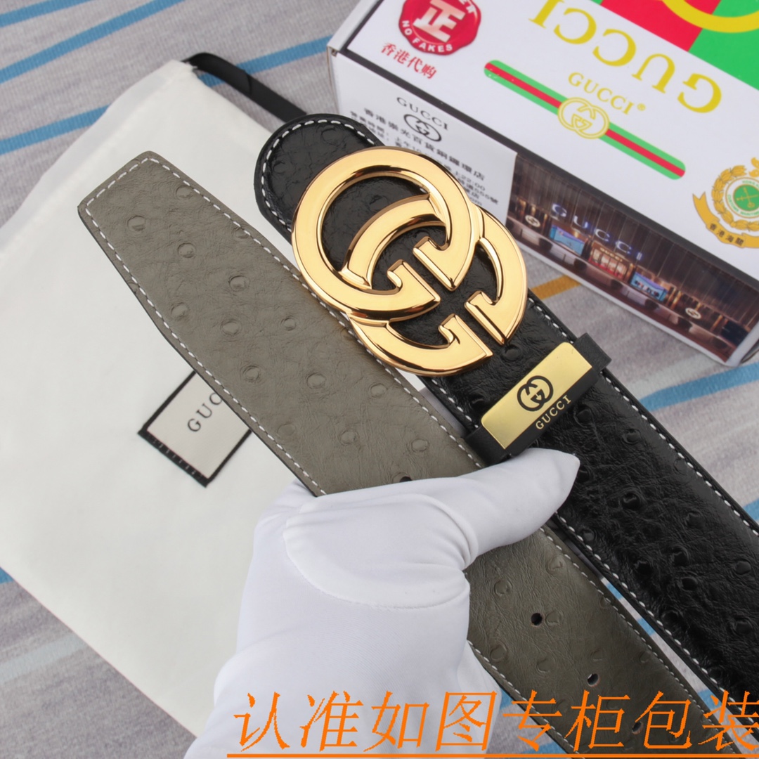 腰带皮带古奇原单牛皮腰带男款皮带材质