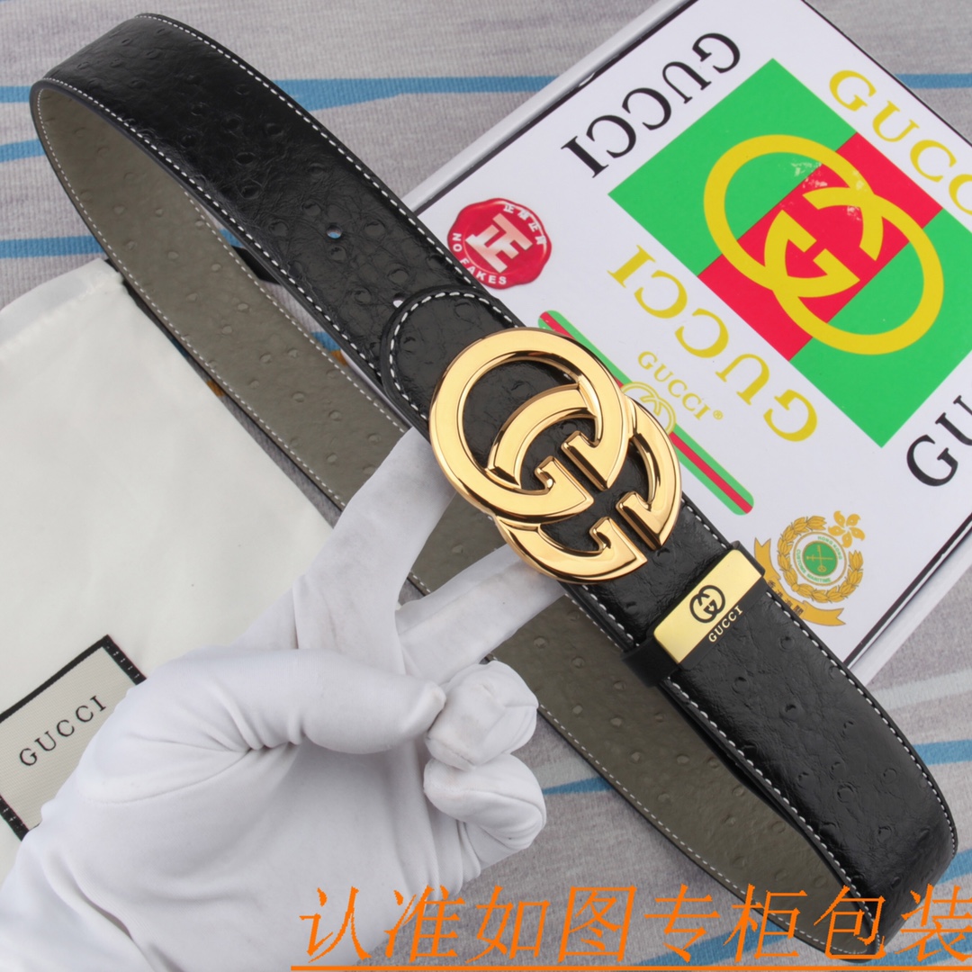 腰带皮带古奇原单牛皮腰带男款皮带材质