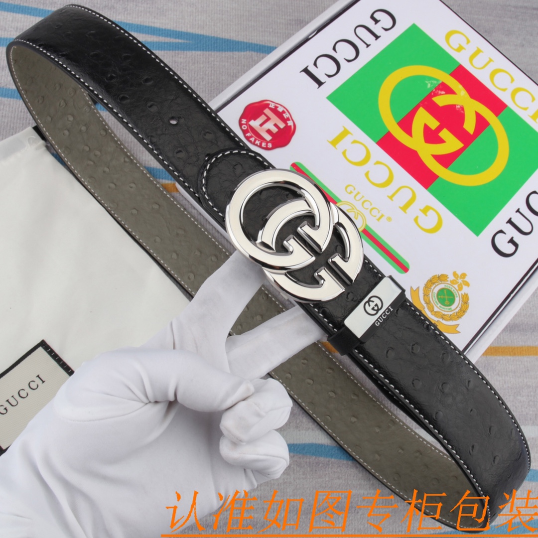 腰带皮带古奇原单牛皮腰带男款皮带材质
