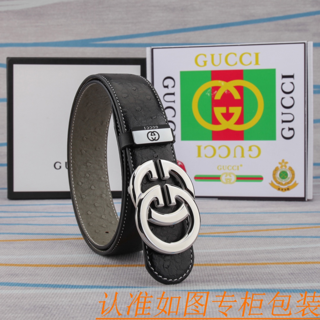 腰带皮带古奇原单牛皮腰带男款皮带材质