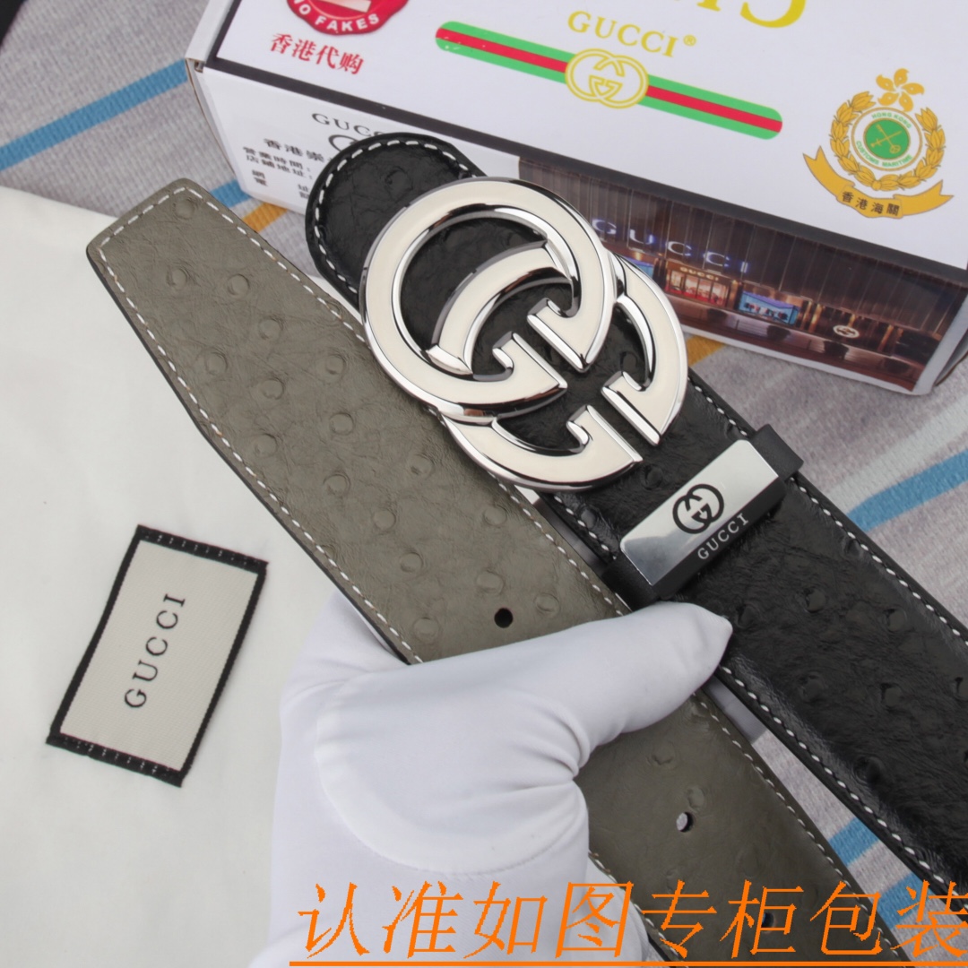 腰带皮带古奇原单牛皮腰带男款皮带材质