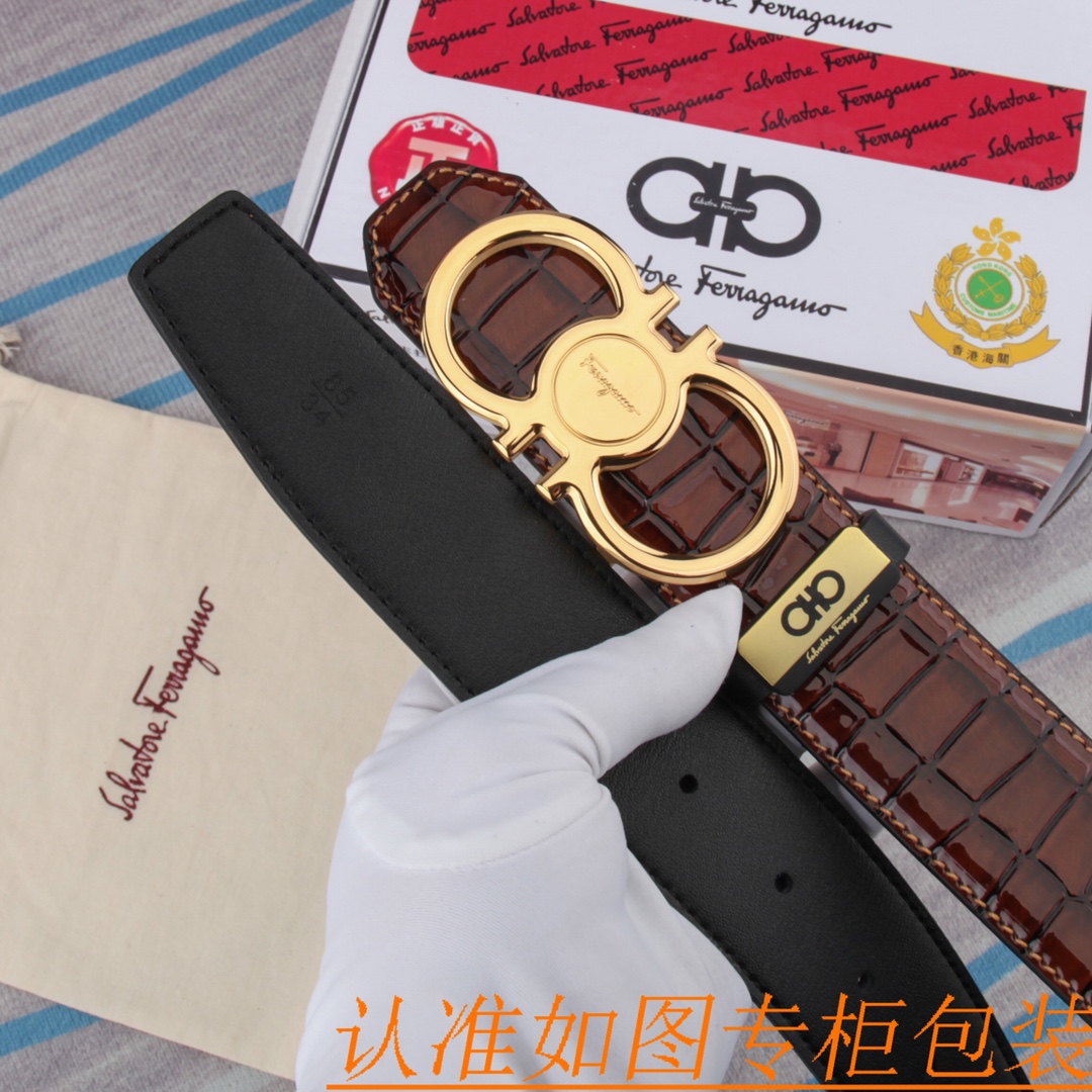 腰带皮带菲拉格幕原单牛皮腰带男款皮带